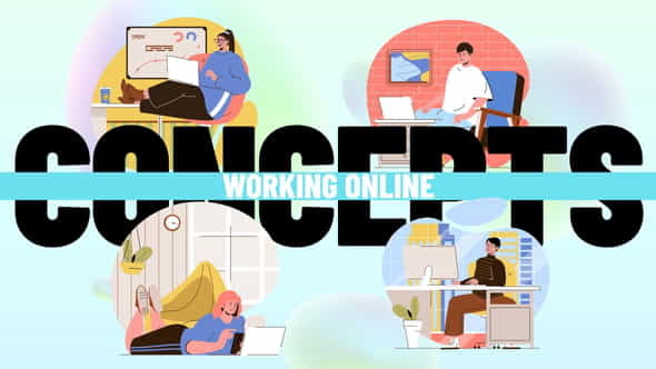 Working online - Scene Situation - VideoHive 34772480