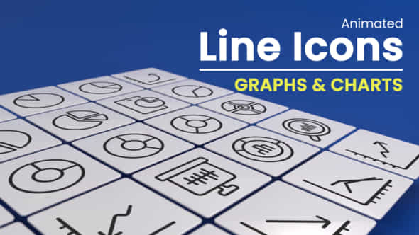 50 Animated Graphs And Charts Line Icons - VideoHive 59601018