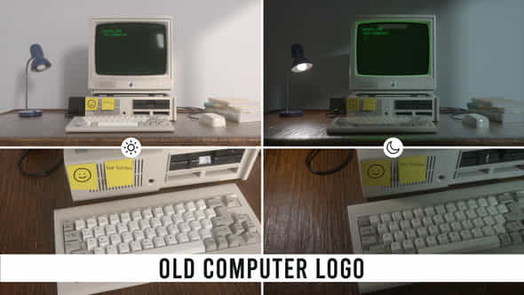 Old Computer Logo - VideoHive 49391238