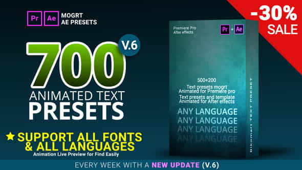 800 Text Presets for Premiere Pro & After effects | Titles - VideoHive 22508370