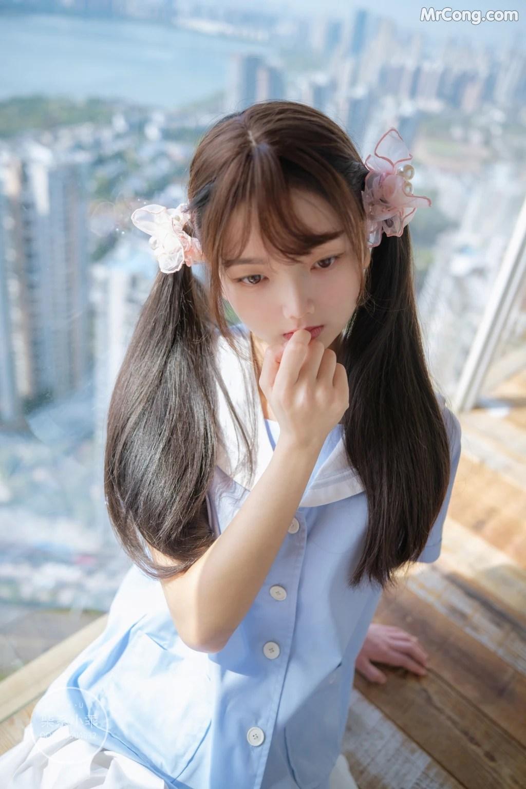 Coser@稚乖画册 Vol.001: 晴空01 白丝双马尾JK (79 photos)(76)