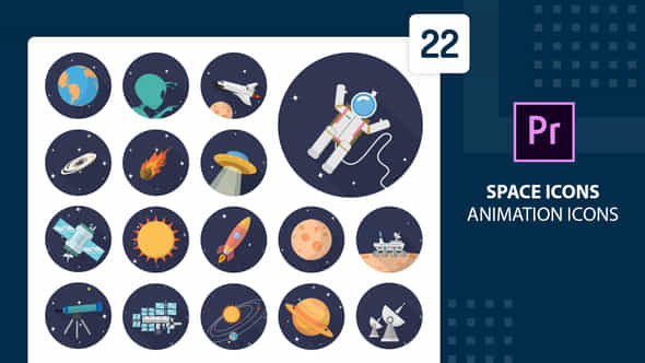 Space Animation Icons - VideoHive 30893493
