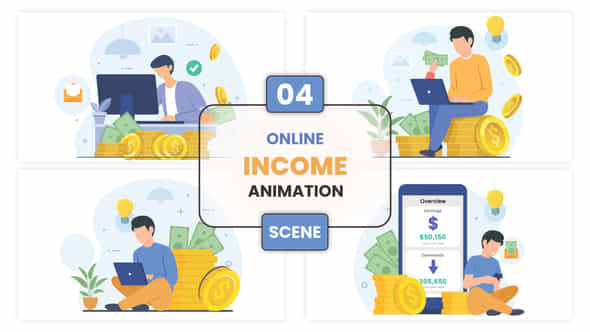 Online Income Animation Scene - VideoHive 53532440