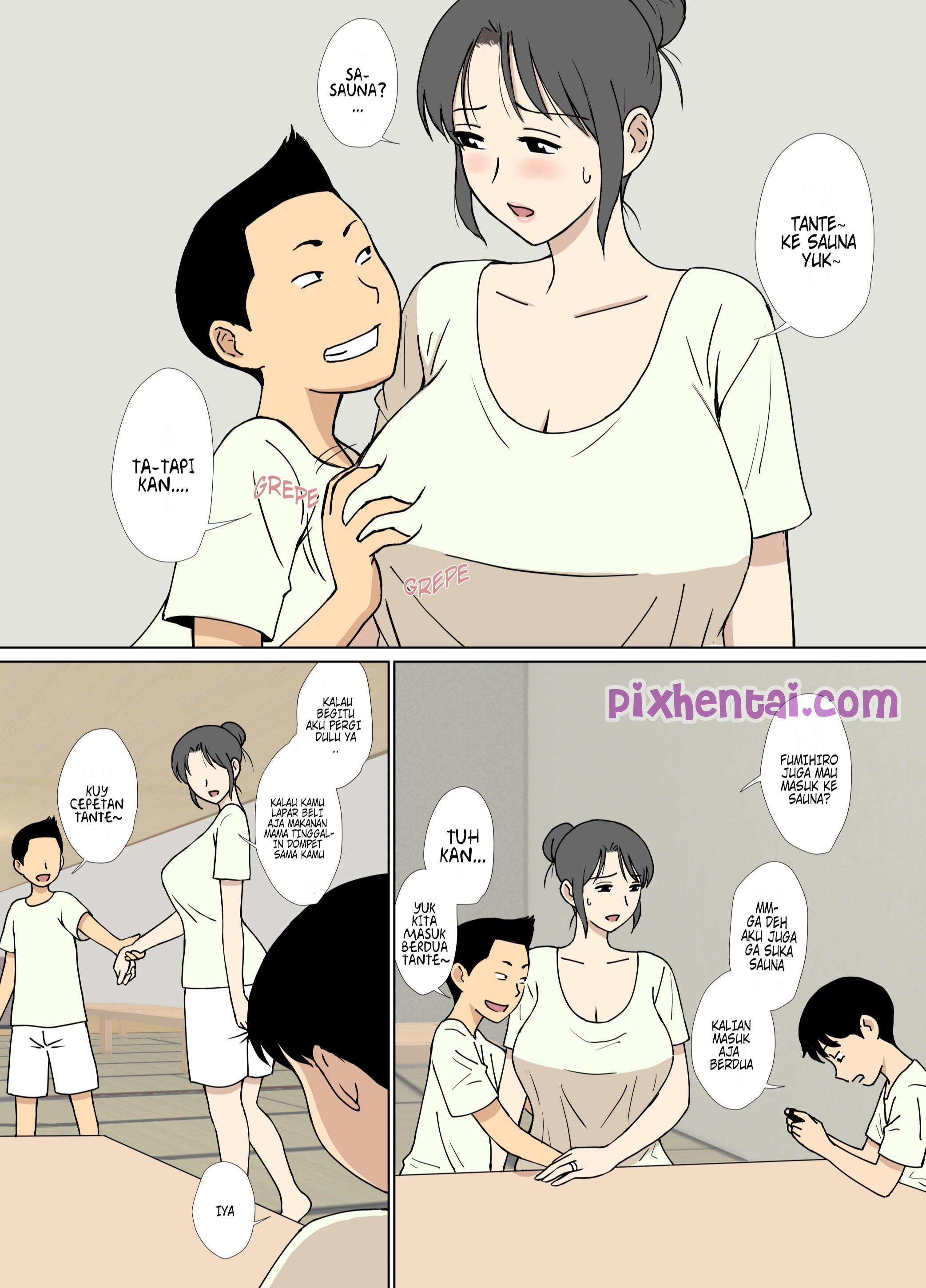 Komik Hentai Iinari Tomodachi Mama o Sauna de Chichi Ijiri Manga XXX Porn Doujin Sex Bokep 03