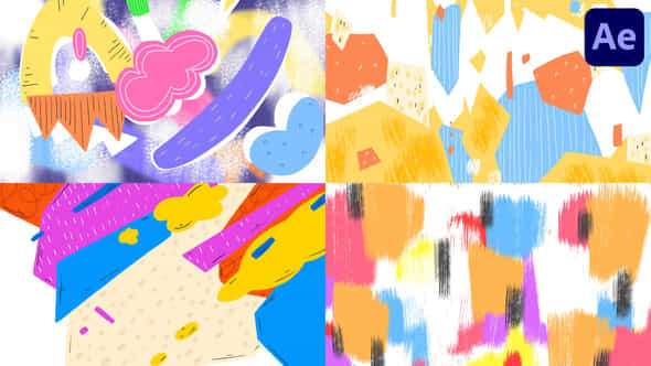 Seamless Abstract Colorful Brash Transitions After Effects - VideoHive 52897996