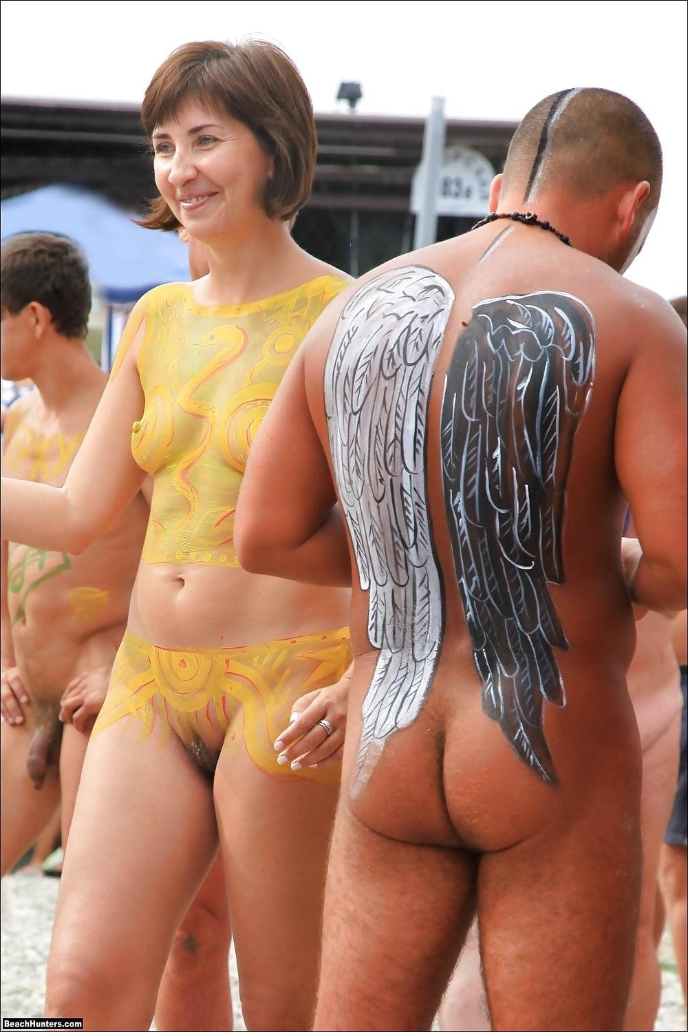 Naked girl in public beach-5809