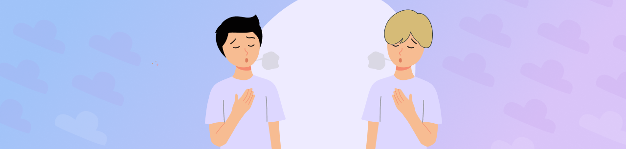 Two Young Individuals Doing Breathing Exercises to Overcome Test Anxiety