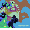 A highly saturated edit of the sculpture “Head of the so-called Dying Alexander”.