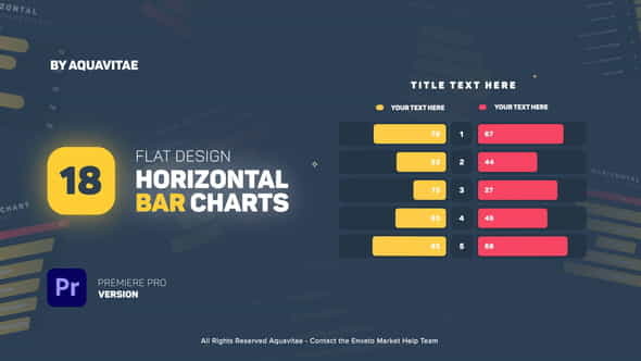 Flat Design Horizontal Bar Charts - VideoHive 35832691