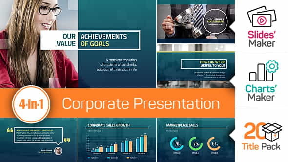 4-in-1: Corporate Presentation + Slides - VideoHive 14911595