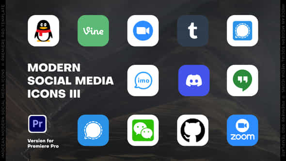 Modern Social Media Icons Iii Mogrt - VideoHive 50929300