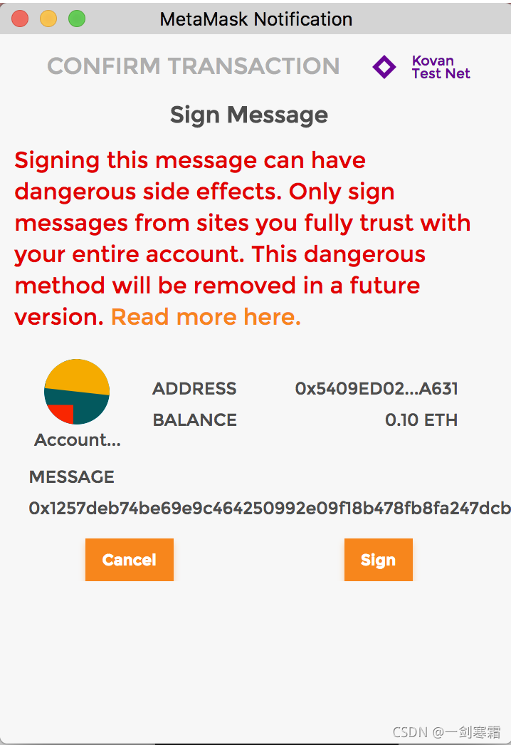 Sign the message