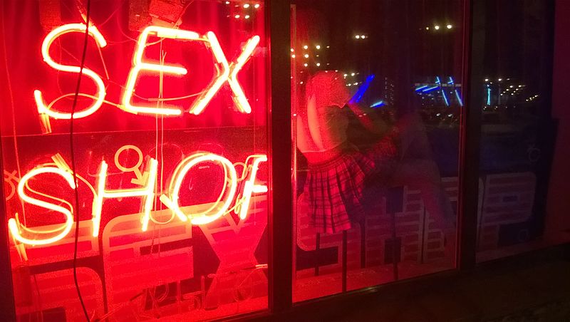 Window of sex shop