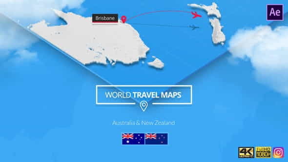 World Travel Maps - Australia and New Zealand | Holiday - VideoHive 23173916