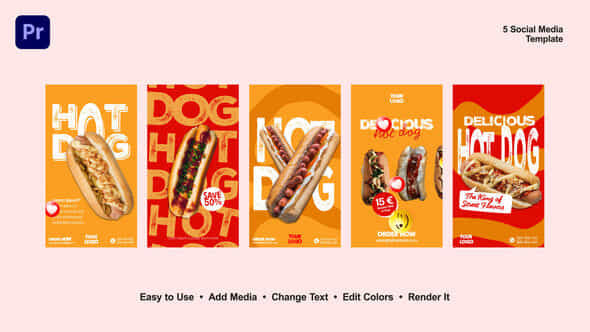 Hot Dog Instagram Stories - VideoHive 52648165