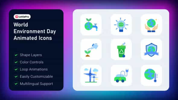 World Environment Day Animated Icons - VideoHive 52703208