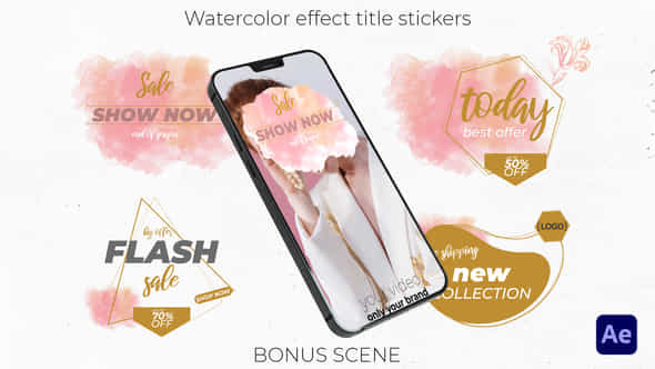 Watercolor effect title - VideoHive 46970205