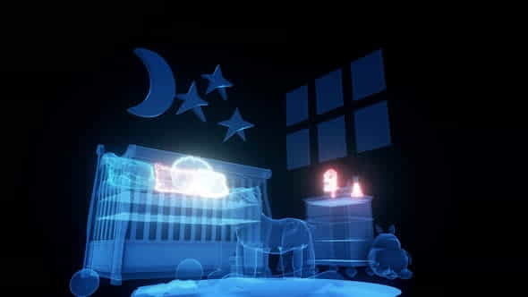 Kids Bedroom Hud Hologram 4k - VideoHive 29947159