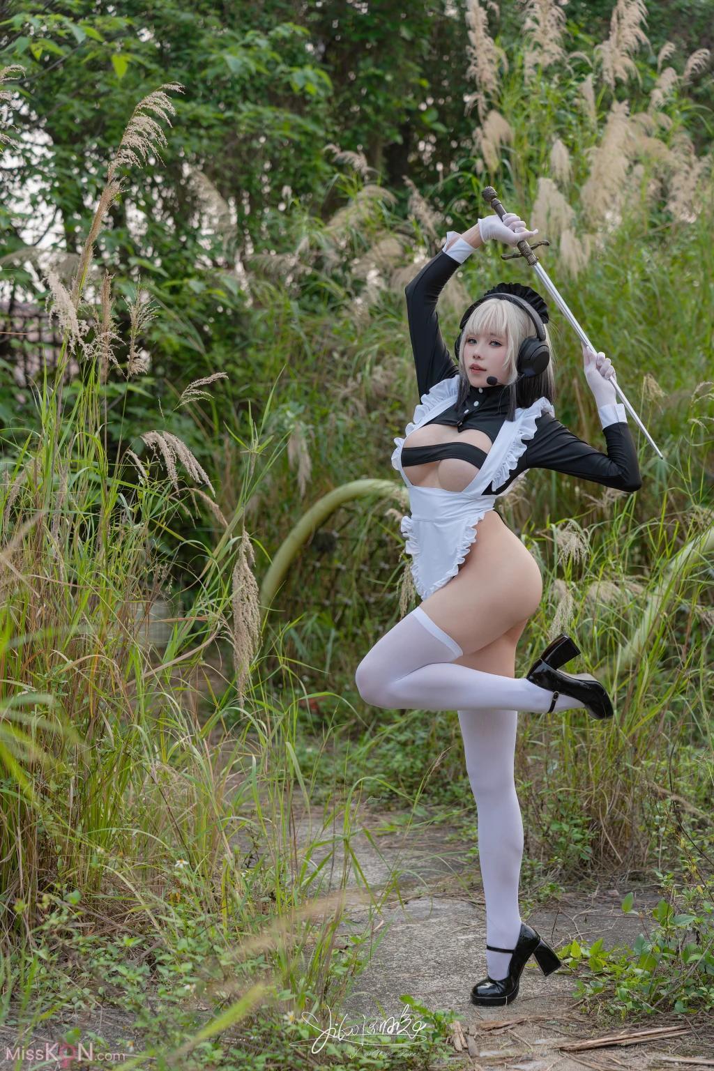 Coser@黏黏团子兔: 10月作品 战斗女仆 动感光波 (77 photos )(15)