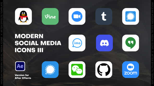 Modern Social Media Icons Iii - VideoHive 50916122