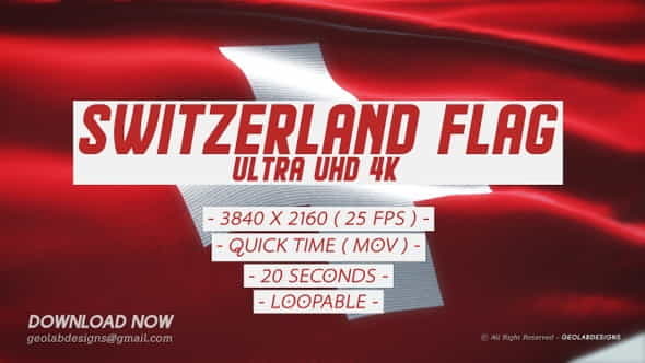 Switzerland Flag - Ultra UHD - VideoHive 27555026