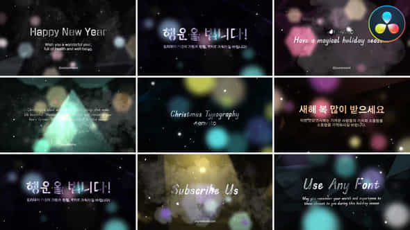 Christmas And New Year Typography For Davinci Resolve - VideoHive 49719973