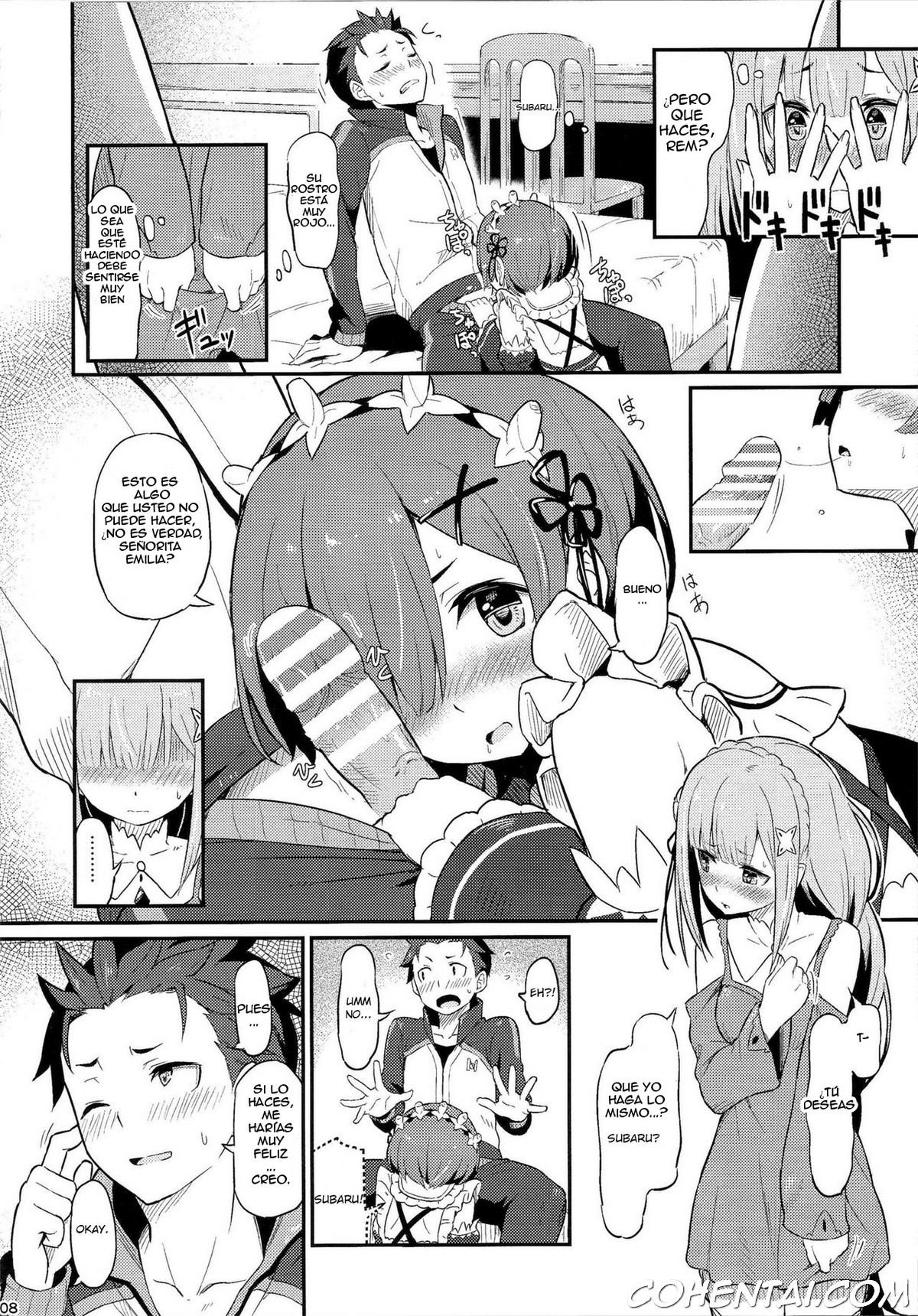 Rem no Emilia Kuttsuke Daisakusen (Re:Zero kara Hajimeru Isekai Seikatsu) xxx comics manga porno doujin hentai español sexo 