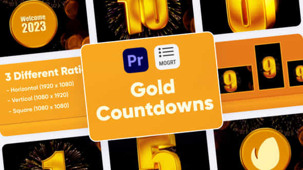 Gold Countdown For - VideoHive 42063341