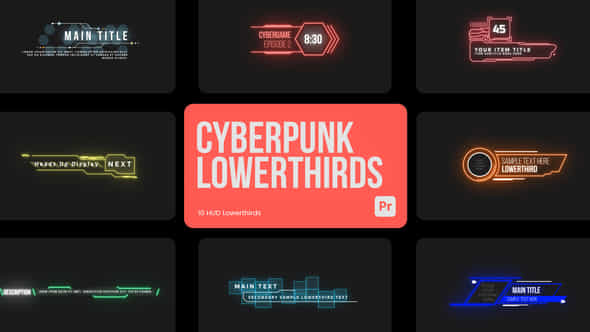 Cyberpunk Lower Thirds - VideoHive 44958134