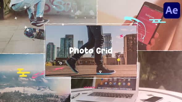 Cartoon Photo Grid | After - VideoHive 30627370