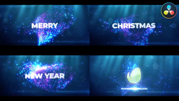 Merry Christmas Happy New Year Intro For Davinci Resolve - VideoHive 49372218