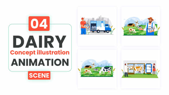 Dairy Concept Illustration Scene Animation After Effect Template - VideoHive 54190140