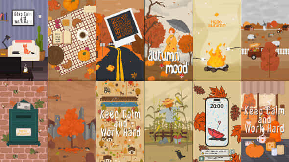 Autumn Pixel Art Stories - VideoHive 53841463