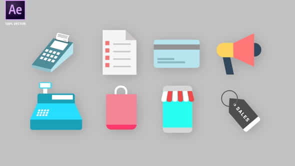Shopping Icons Pack - VideoHive 34094929