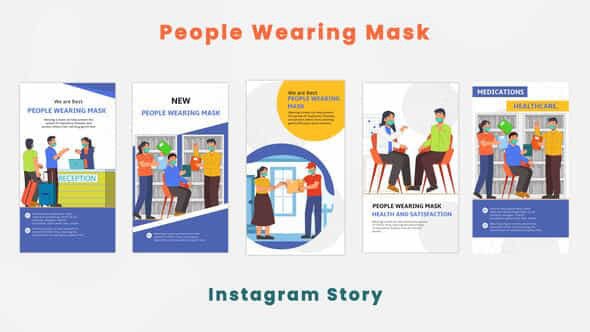 People Wearing Mask Instagram Story - VideoHive 44420829