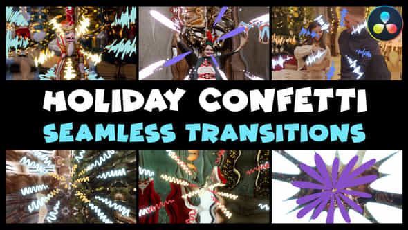 Holiday Confetti Seamless Transitions Davinci Resolve - VideoHive 49760976