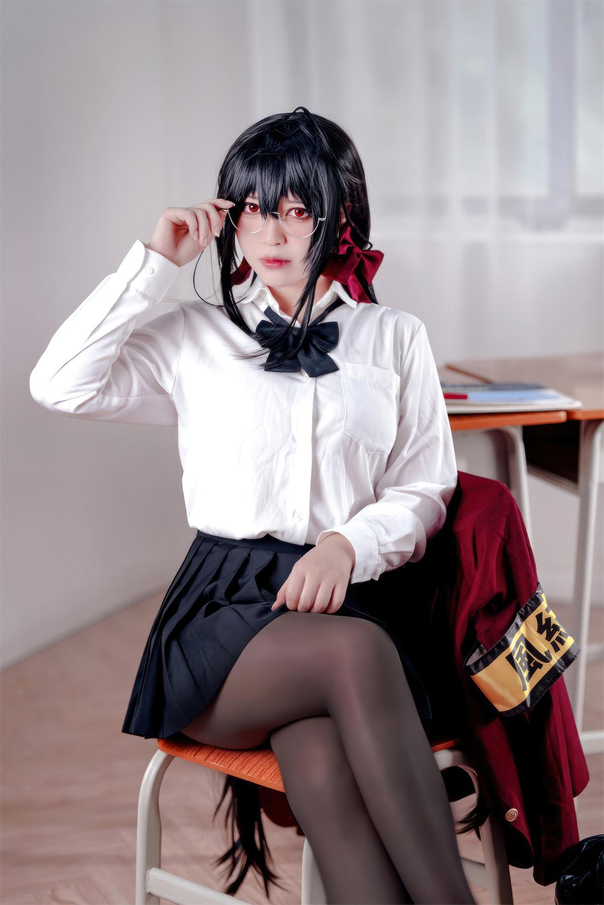 Cosplay 半半子Banbanko 大凤 风纪委员(33)