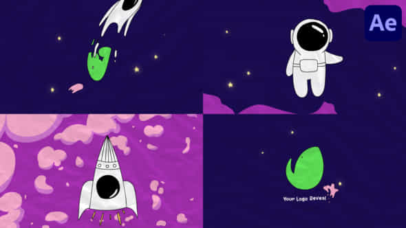 Spaceman Logo Opener - VideoHive 47420059