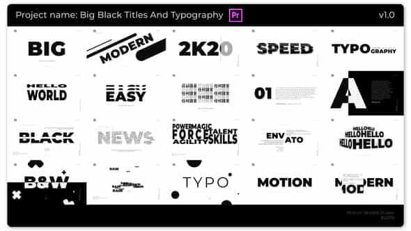 Big Black Titles And Typography - VideoHive 25277607