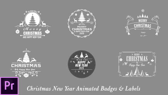 Christmas New Year Badges - - VideoHive 24822617