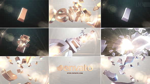 3D Gold And Silver Shatter - VideoHive 7201971