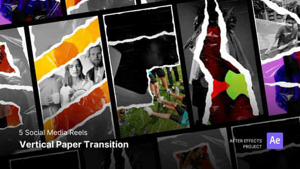 Transitition Vertical Paper Transition After Effects Project Files - VideoHive 59277096