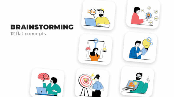 Brainstorming Flat Concepts - VideoHive 53051171