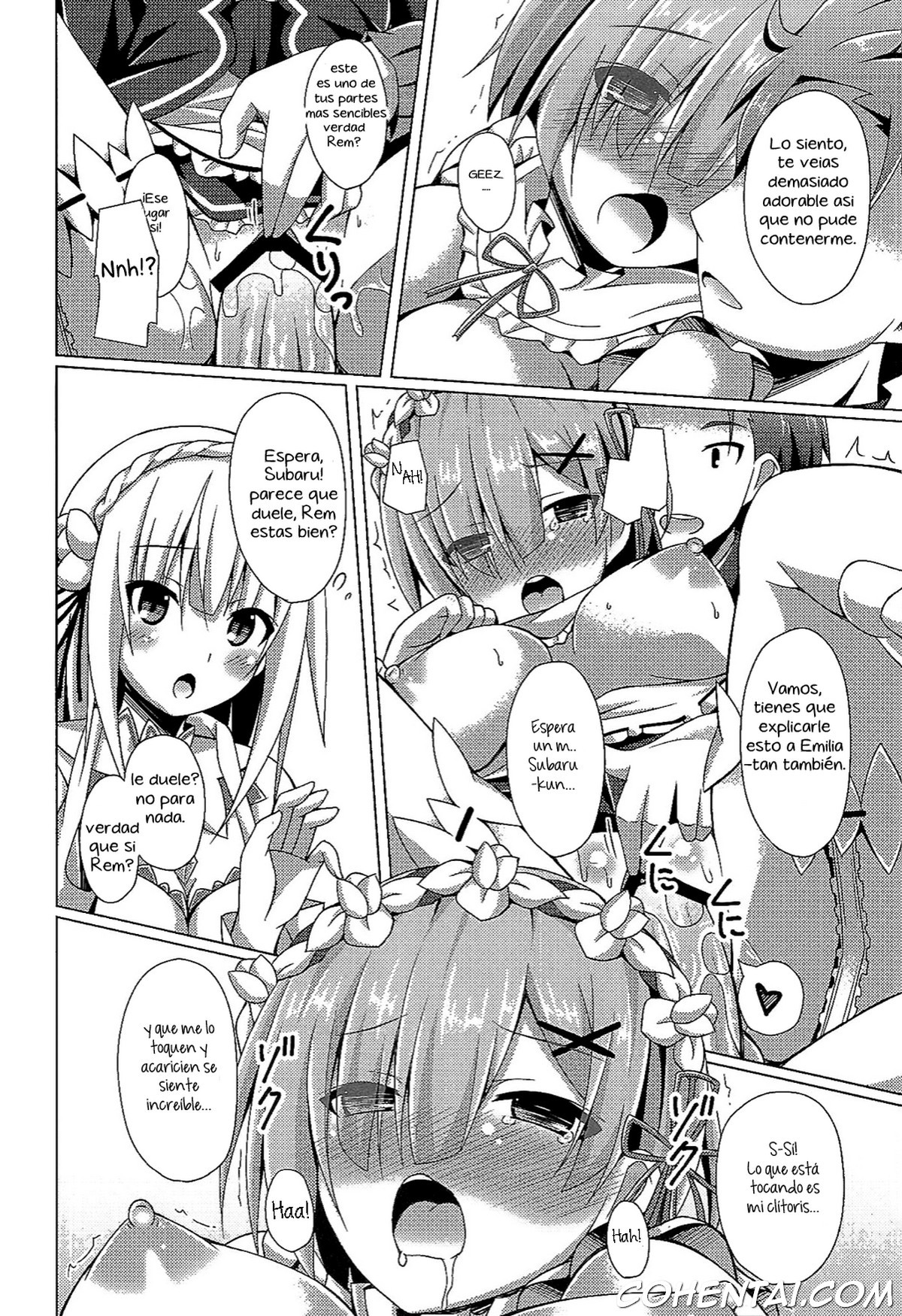 Oshiete Rem Sensei – Emilia-tan to Manabu Hajimete no SEX (Re:Zero kara Hajimeru Isekai Seikatsu) xxx comics manga porno doujin hentai español sexo 