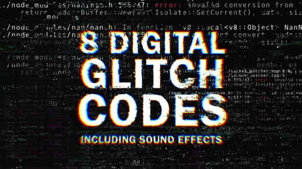 8 Digital Glitch Codes - VideoHive 26375434