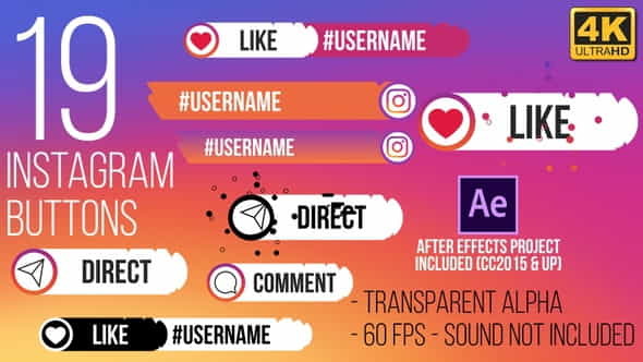 Instagram Button Splat 4K - VideoHive 25199745