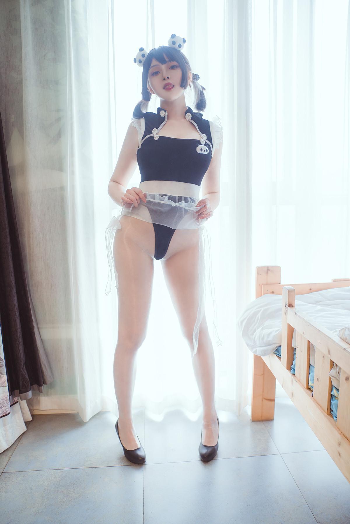 Cosplay Natsuko夏夏子 熊猫女仆(37)