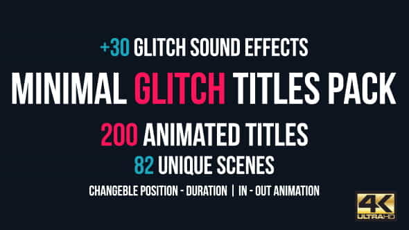 Minimal Glitch Titles Pack + - VideoHive 16146631