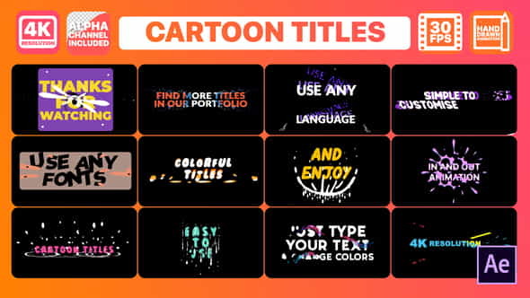 Cartoon Titles | After Effects - VideoHive 26435428