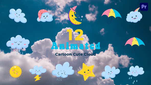 Cute Weather Show Cloud Animation Elements Pack - VideoHive 48803190